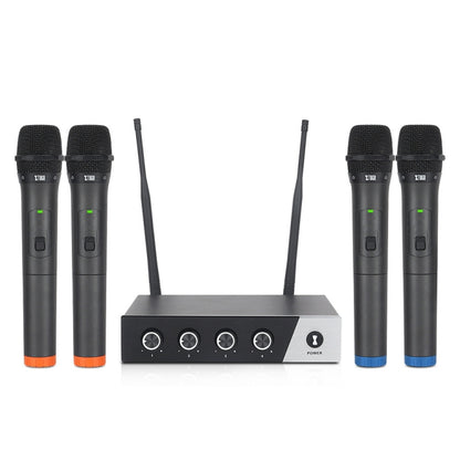 XTUGA S400 Professional 4-Channel UHF Wireless Microphone System with 4 Handheld Microphone(AU Plug) - Microphone by XTUGA | Online Shopping UK | buy2fix