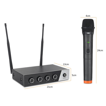 XTUGA S400 Professional 4-Channel UHF Wireless Microphone System with 4 Handheld Microphone(AU Plug) - Microphone by XTUGA | Online Shopping UK | buy2fix