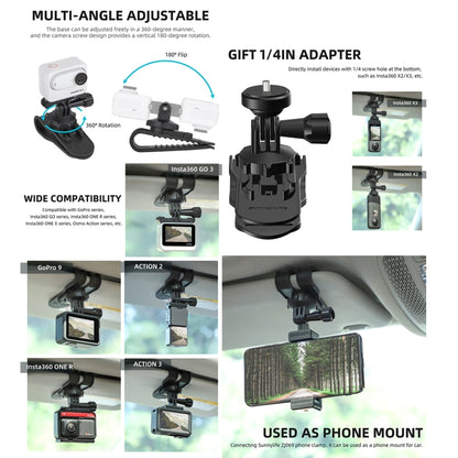 Sunnylife ZJ585 Sun Visor Camera Mount Quick Release Holder 360 Degree Rotating Vlog Bracket(Black) - Case & Bags by Sunnylife | Online Shopping UK | buy2fix