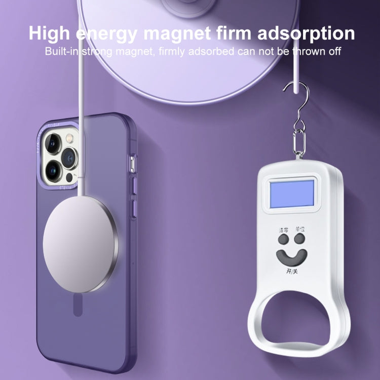 For iPhone 14 Plus MagSafe Frosted Translucent Mist Phone Case(Dark Purple) - iPhone 14 Plus Cases by buy2fix | Online Shopping UK | buy2fix