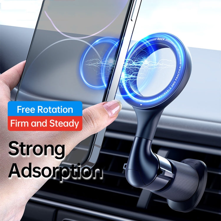 ROCK RPH1000 Car Air Vent Rotating Magnetic Ring Phone Mount(Black) - Car Holders by ROCK | Online Shopping UK | buy2fix