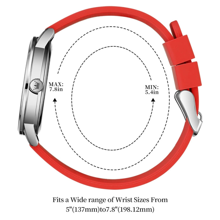 OLEVS 9953 Women Simple Silicone Strap Waterproof Quartz Watch(Red) - Silicone Strap Watches by OLEVS | Online Shopping UK | buy2fix