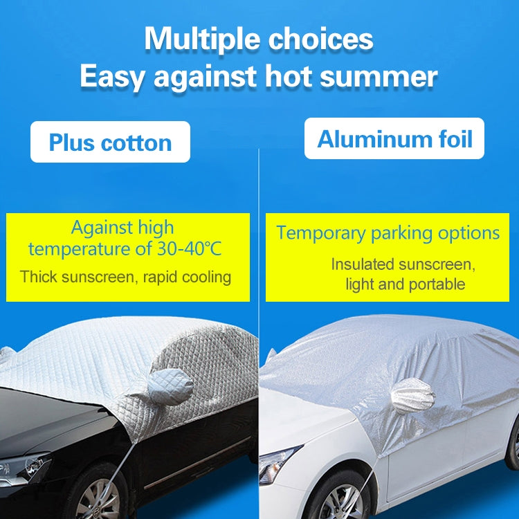 Car Half-cover Car Clothing Sunscreen Heat Insulation Sun Nisor, Aluminum Foil Size: 4.8x1.9x1.5m - Aluminum Film PEVA by buy2fix | Online Shopping UK | buy2fix