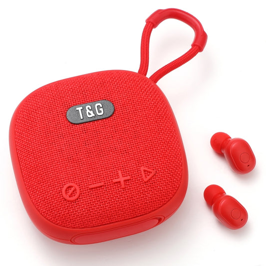 T&G TG-813 2 in 1 TWS Bluetooth Speaker Earphone with Charging Box(Red) - Mini Speaker by T&G | Online Shopping UK | buy2fix
