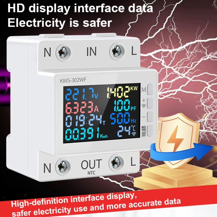 KWS-302L 170-270V Multifunctional AC Digital Display Rail Voltage and Current Monitoring Meter - Current & Voltage Tester by buy2fix | Online Shopping UK | buy2fix