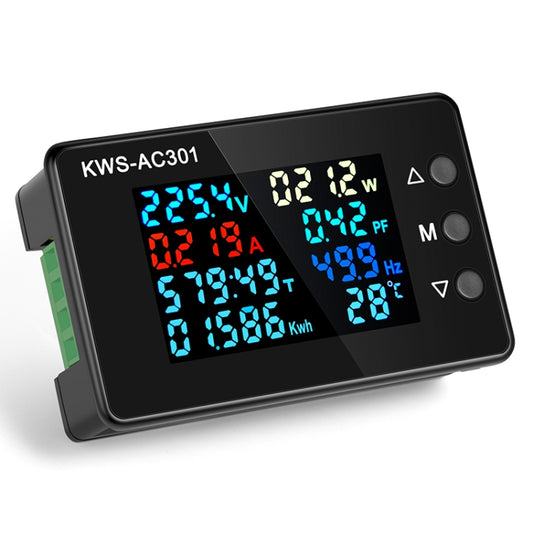 KWS-AC301-20A 50-300V AC Digital Current Voltmeter(Black) - Current & Voltage Tester by buy2fix | Online Shopping UK | buy2fix