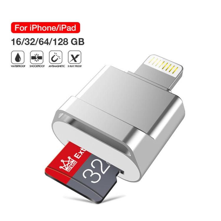MicroDrive 8pin To TF Card Adapter Mini iPhone & iPad TF Card Reader, Capacity:16GB(Silver) -  by MICRODRIVE | Online Shopping UK | buy2fix