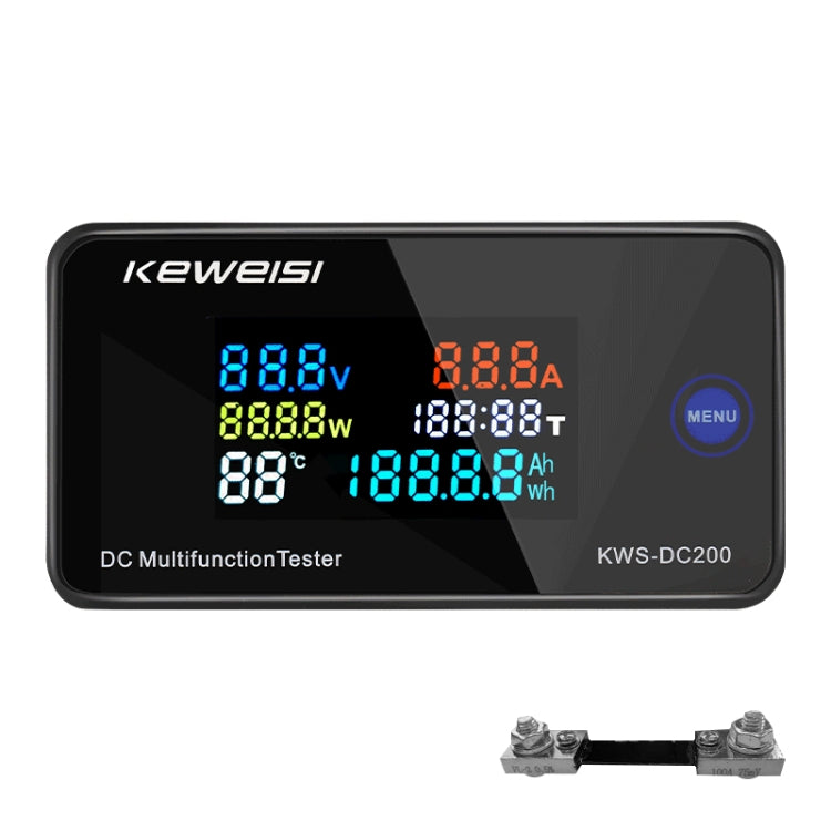 KWS-DC200-100A 8-120V DC Digital Display Voltage Current Watch with Shunt(Black) - Current & Voltage Tester by buy2fix | Online Shopping UK | buy2fix
