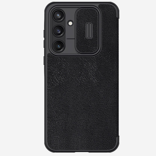 For Samsung Galaxy A35 NILLKIN QIN Series Pro Sliding Camera Cover Design Leather Phone Case(Black) - Galaxy Phone Cases by NILLKIN | Online Shopping UK | buy2fix