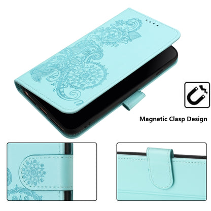 For iPhone 15 Pro Max Datura Flower Embossed Flip Leather Phone Case(Light blue) - iPhone 15 Pro Max Cases by buy2fix | Online Shopping UK | buy2fix