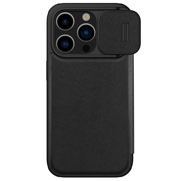 For iPhone 15 Pro Max NILLKIN QIN Series Pro Plain Leather Phone Case(Black) - iPhone 15 Pro Max Cases by NILLKIN | Online Shopping UK | buy2fix