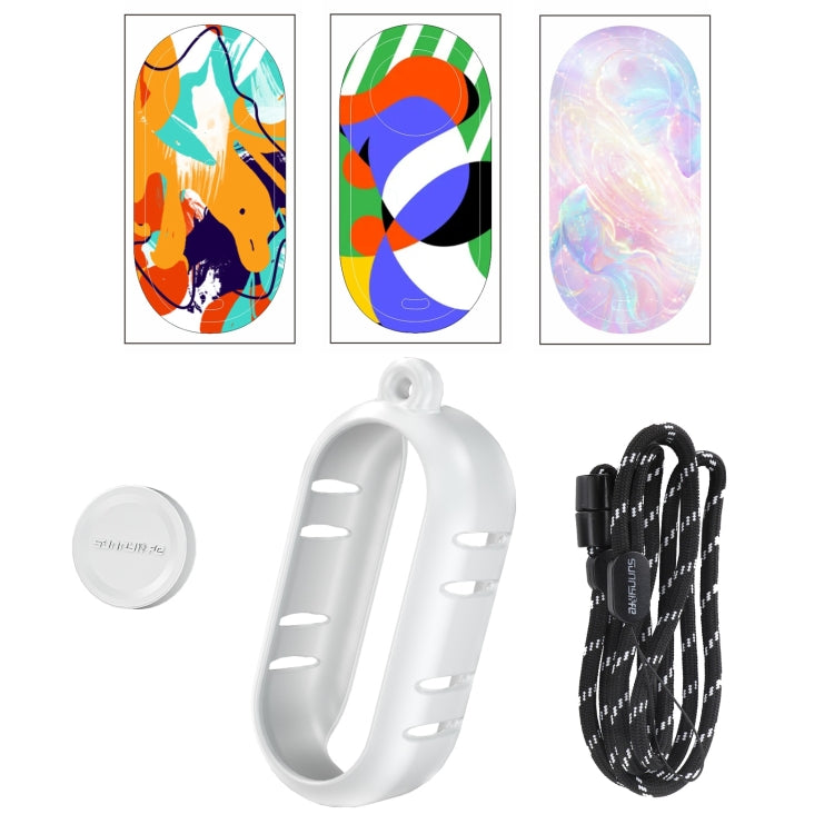 For Insta360 GO 3 Sunnylife Cooling Silicone Case Stickers Skin Wrap Lens Cover with Neck Strap(White) - Case & Bags by Sunnylife | Online Shopping UK | buy2fix