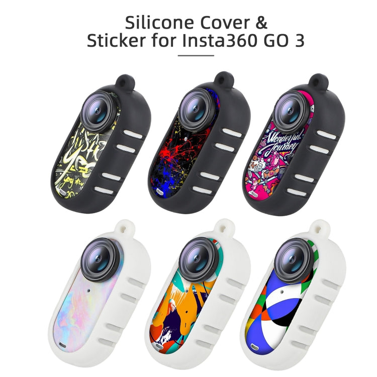 For Insta360 GO 3 Sunnylife Cooling Silicone Case Stickers Skin Wrap Lens Cover with Neck Strap(White) - Case & Bags by Sunnylife | Online Shopping UK | buy2fix