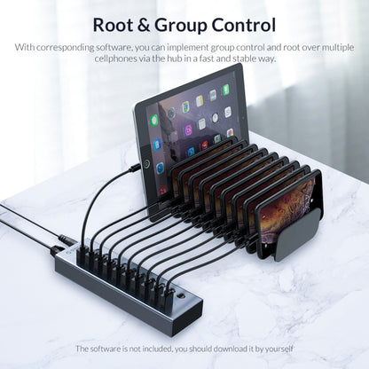 ORICO BT2U3-16AB-GY-BP 16 Ports USB 3.0 HUB with Individual Switches(EU Plug) - USB 3.0 HUB by ORICO | Online Shopping UK | buy2fix