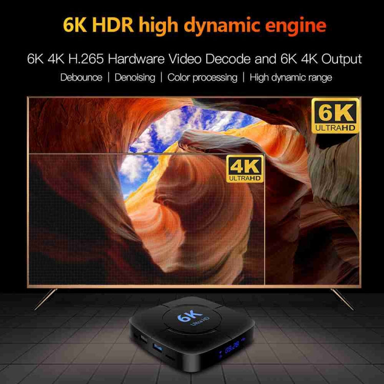 6K Ultra HD Android 12.0 Smart TV Box with Remote Control, 4GB+32GB, Allwinner H616 1.5GHZ Quad-Core(AU Plug) - Others by buy2fix | Online Shopping UK | buy2fix