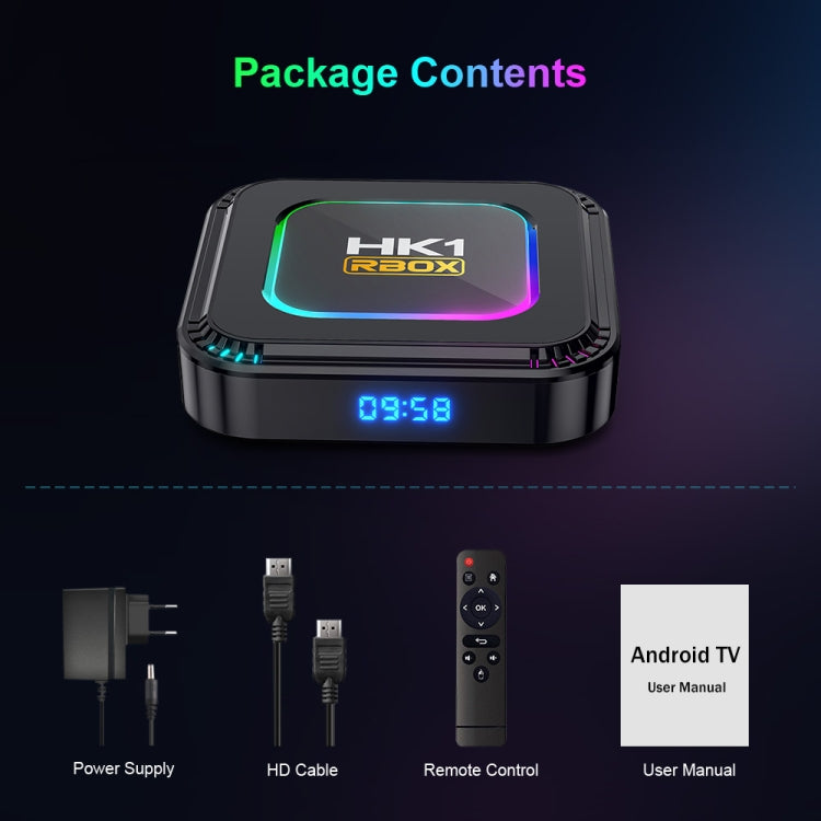 HK1 RBOX K8 8K Android 13.0 Smart TV Box with Remote Control, 4GB+128GB, RK3528 Quad-Core(EU Plug) - Others by buy2fix | Online Shopping UK | buy2fix