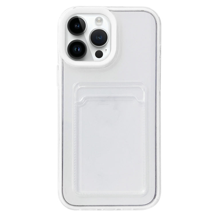 For iPhone 15 Pro Max 360 Clear PC Hybrid  TPU Phone Case with Card Slot(White) - iPhone 15 Pro Max Cases by buy2fix | Online Shopping UK | buy2fix