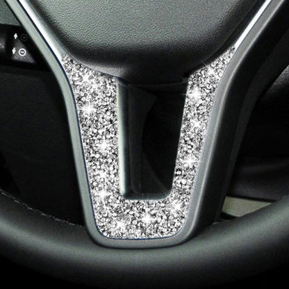 For Mercedes-Benz W204 Car Steering Wheel Diamond Decorative Sticker, Left and Right Drive - Car Interior Mouldings by buy2fix | Online Shopping UK | buy2fix