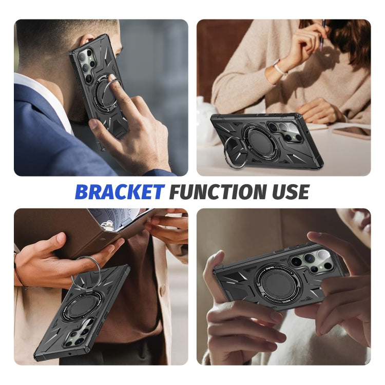 For Samsung Galaxy S23+ 5G MagSafe Magnetic Shockproof Phone Case with Ring Holder(Black) - Galaxy S23+ 5G Cases by buy2fix | Online Shopping UK | buy2fix