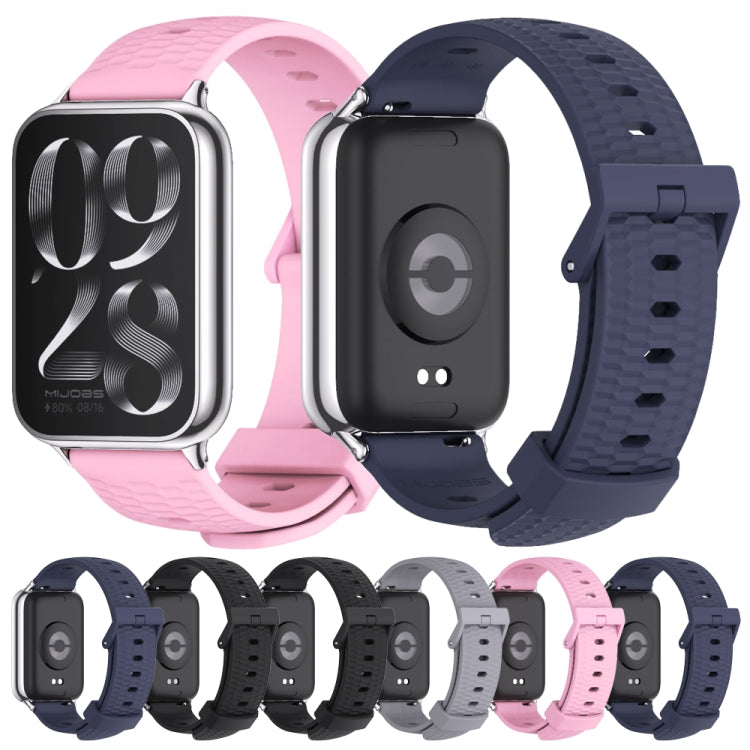 For Xiaomi Smart Band 9 Pro / 8 Pro Mijobs Honeycomb Texture Silicone Watch Band(Midnight Blue Black) - Watch Bands by MIJOBS | Online Shopping UK | buy2fix