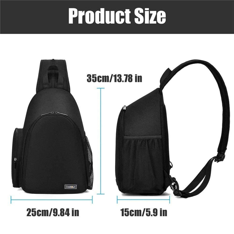 Cwatcun D17 Camera Shoulder Crossbody Backpack(Black) - Backpack by Cwatcun | Online Shopping UK | buy2fix