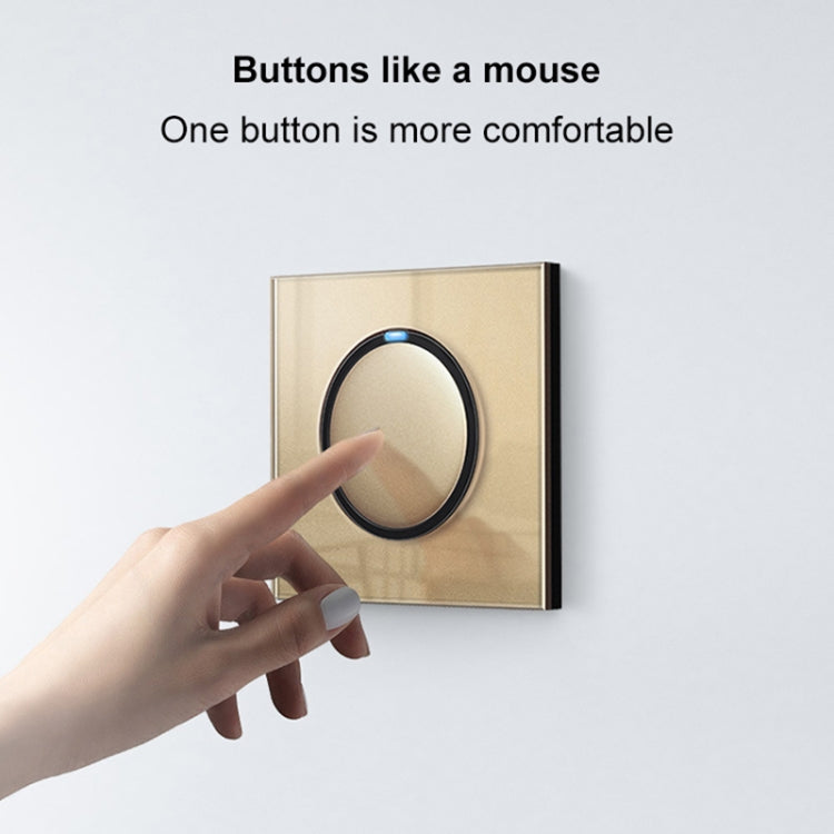 86mm Round LED Tempered Glass Switch Panel, Gold Round Glass, Style:Three Open Dual Control - Consumer Electronics by buy2fix | Online Shopping UK | buy2fix