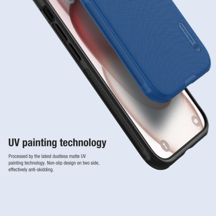 For iPhone 15 Pro NILLKIN Super Frosted Shield Pro Phone Protective Case With LOGO Cutout(Blue) - iPhone 15 Pro Cases by NILLKIN | Online Shopping UK | buy2fix