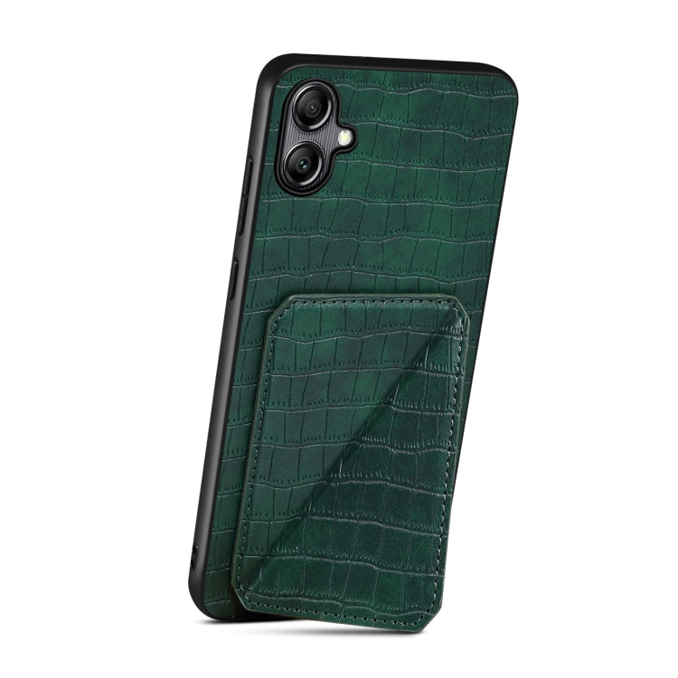 For Samsung Galaxy S23 5G Denior Imitation Crocodile Leather Back Phone Case with Holder(Green) - Galaxy S23 5G Cases by Denior | Online Shopping UK | buy2fix