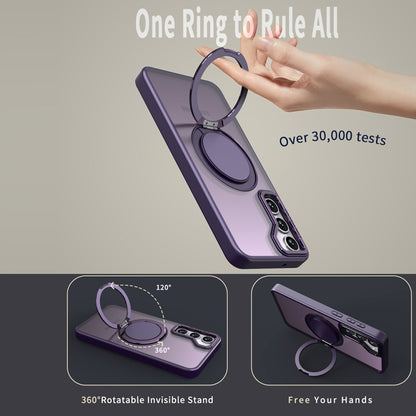 For Samsung Galaxy S23+ 5G 360-degree Rotating MagSafe Magnetic Holder Phone Case(Purple) - Galaxy S23+ 5G Cases by buy2fix | Online Shopping UK | buy2fix