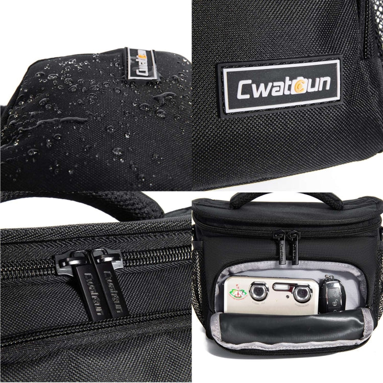 Cwatcun D67 Crossbody Camera Bag Photography Lens Shoulder Bag, Size:30.5 x 16.5 x 20cm L(Black) - Strap Satchel by Cwatcun | Online Shopping UK | buy2fix