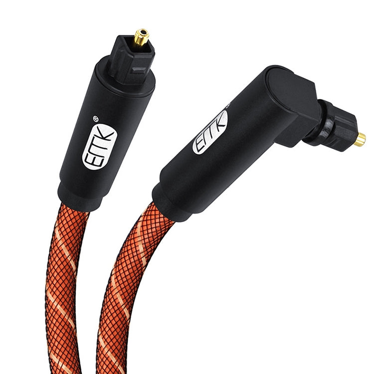 EMK 90 Degree Swivel Adjustable Right Angled 360 Degrees Rotatable Plug Nylon Woven Mesh Optical Audio Cable, Cable Length:2m(Orange) - Audio Optical Cables by EMK | Online Shopping UK | buy2fix