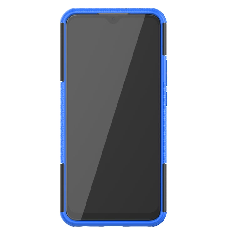 For Xiaomi Redmi 9 Tire Texture Shockproof TPU + PC Protective Case with Holder(Blue) - Xiaomi Accessories by buy2fix | Online Shopping UK | buy2fix