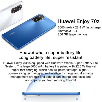 HUAWEI Enjoy 70z, 8GB+128GB, Side Fingerprint Identification, 6.75 inch HarmonyOS 4.0 Octa Core 2.4GHz, Network: 4G, Not Support Google Play(Blue) - Huawei Mate & P by Huawei | Online Shopping UK | buy2fix