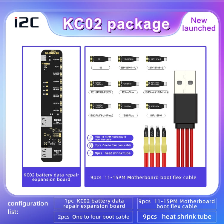 i2C KC02 Battery Data Repair Expansion Board Modifying Battery Efficiency for iPhone 11-15 Pro Max - Test Tools by buy2fix | Online Shopping UK | buy2fix