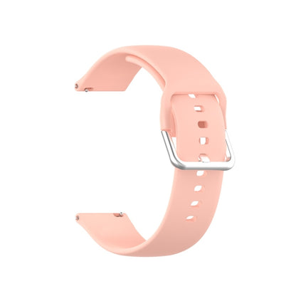 For Xiaomi Haylou Solar LS05 Silicone Solid Color Silver Buckle Watch Band, Size: 22mm(Light Pink) - Smart Wear by buy2fix | Online Shopping UK | buy2fix