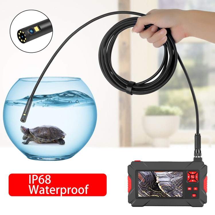 P30 8mm 1080P IP68 Waterproof 4.3 inch Screen Dual Camera Digital Endoscope, Length:10m Hard Cable(Black) - Consumer Electronics by buy2fix | Online Shopping UK | buy2fix