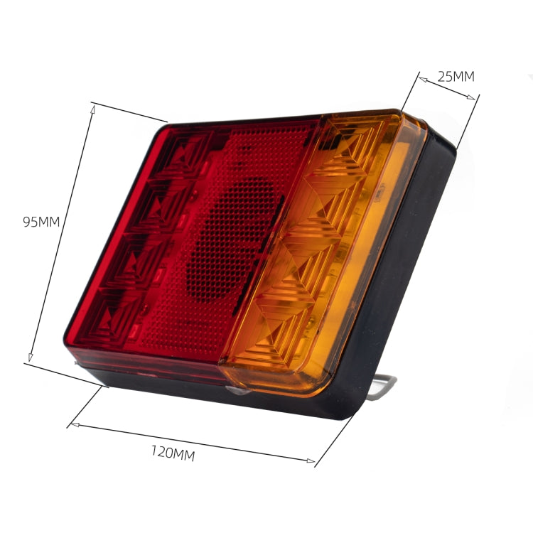 2 PCS Trailer / Truck E-type Square Shape 8LEDs Tail Light Set - License Plate Lights by buy2fix | Online Shopping UK | buy2fix