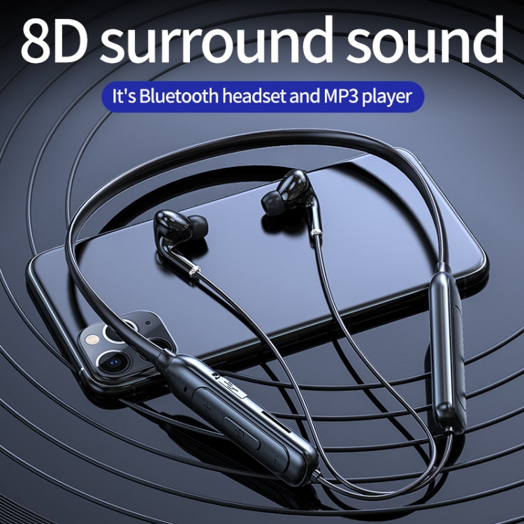 M60 8D Surround Sound Wireless Neck-mounted 5.1 Bluetooth Earphone Support TF Card MP3 Mode(Pink) - Neck-mounted Earphone by buy2fix | Online Shopping UK | buy2fix