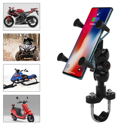 WUPP CS-1133A1 Motorcycle Four-claw X Shape Adjustable Mobile Phone Holder Bracket, Double Tap Buckle Version - Holder by WUPP | Online Shopping UK | buy2fix