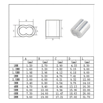 210 PCS M1.2 / M1.5 / M2 / M2.5 / M3 / M4 Wire Rope 8-shaped Aluminum Sleeve - In Car by buy2fix | Online Shopping UK | buy2fix