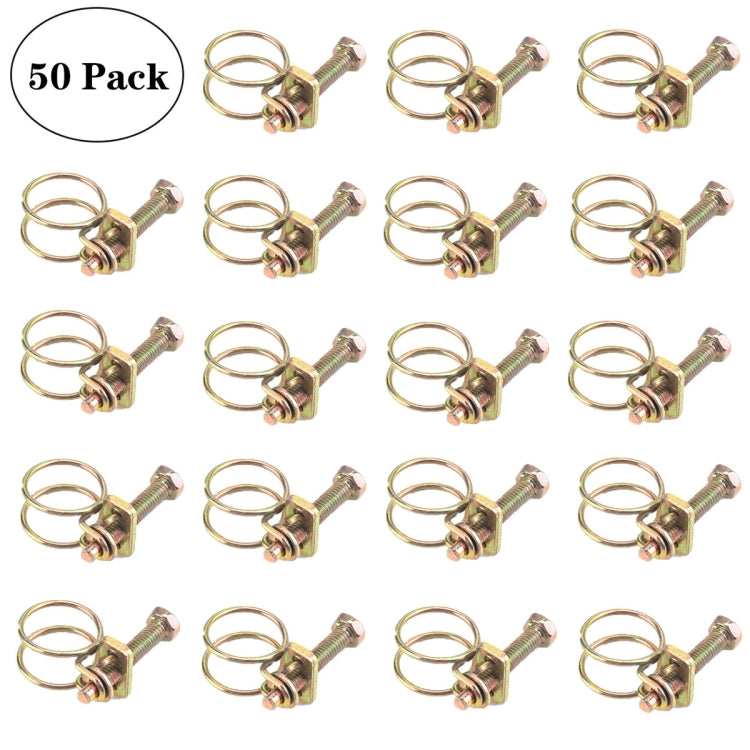 50 PCS M16 Adjustable Color Galvanized Iron Double Wire Hose Clamps - In Car by buy2fix | Online Shopping UK | buy2fix