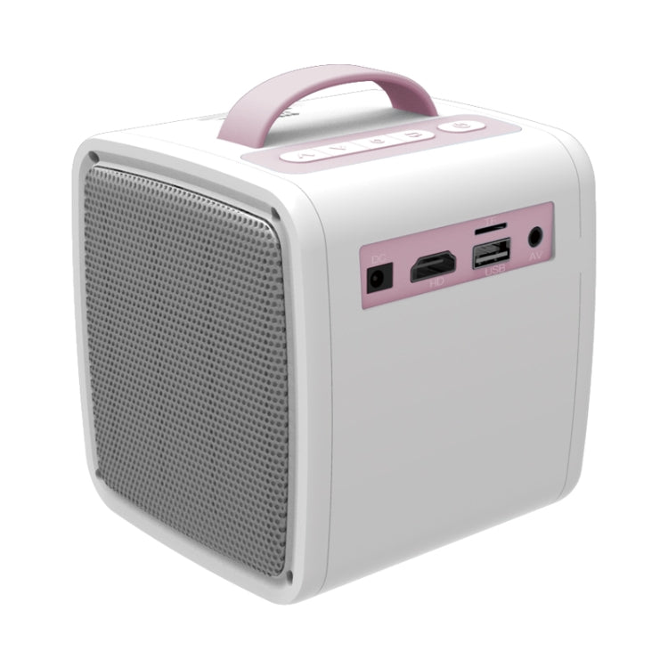 Q2 LED 1080P Mini Portable Projector Children Projector, Plug Type:UK Plug(Pink White) - Consumer Electronics by buy2fix | Online Shopping UK | buy2fix