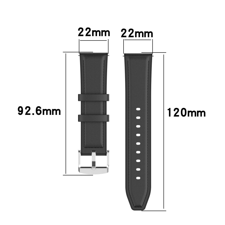 22mm Silicone Leather Watch Band for Huawei Watch GT 2 Pro(Black) - Watch Bands by buy2fix | Online Shopping UK | buy2fix