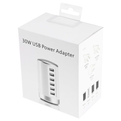 30W 6-USB Ports Charger Station Power Adapter AC100-240V, US Plug(White) - Multifunction Charger by buy2fix | Online Shopping UK | buy2fix