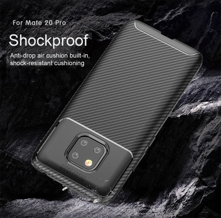 Beetle Shape Carbon Fiber Texture Shockproof TPU Case for Huawei Mate 20 Pro(Black) - Mobile Accessories by buy2fix | Online Shopping UK | buy2fix