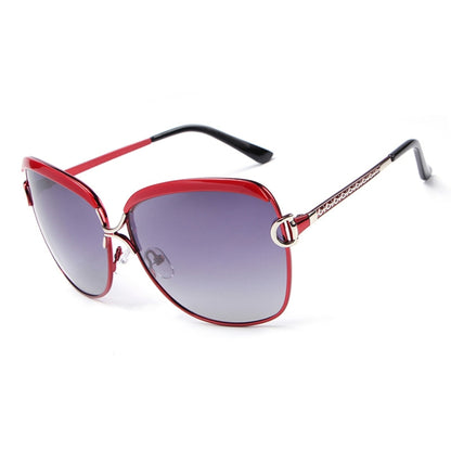 HDCRAFTER E016 Retro Fashion Ultraviolet-proof Polarized Sunglasses for Women(Red) - Sunglasses by buy2fix | Online Shopping UK | buy2fix