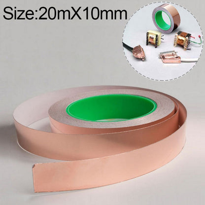 Pure Copper Double-sided Conductive Copper Foil Tape Signal Masking Tape, Size: 20m x 10mm - Home & Garden by buy2fix | Online Shopping UK | buy2fix