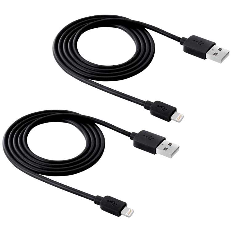 2 PCS HAWEEL 1m High Speed 8 pin to USB Sync and Charging Cable Kit for iPhone, iPad(Black) - Normal Style Cable by buy2fix | Online Shopping UK | buy2fix