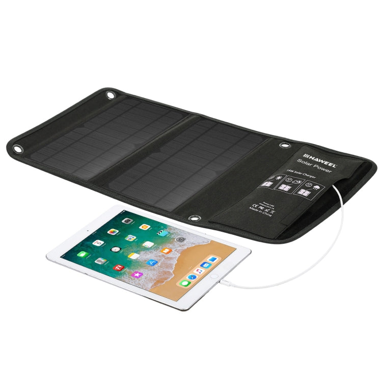 HAWEEL 14W Foldable Solar Panel Charger with 5V / 2.4A Max Dual USB Ports - Charger by HAWEEL | Online Shopping UK | buy2fix