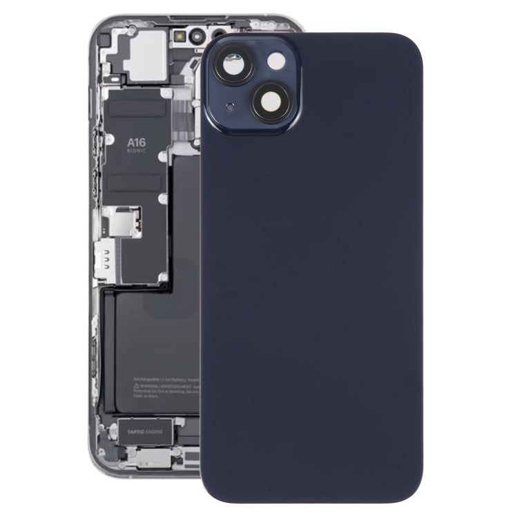 Glass Battery Back Cover with Holder for iPhone 14 Plus(Black) -  by buy2fix | Online Shopping UK | buy2fix